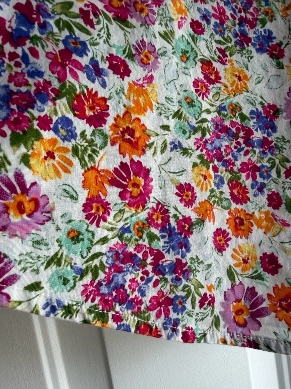 Les Amis Floral Cotton Blend Top - Multicolor - Picture 5 of 9